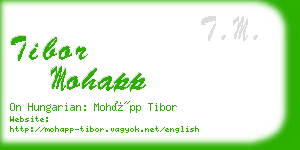 tibor mohapp business card